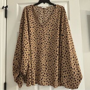 Chic Soul Polka Dot V-Neck Blouse